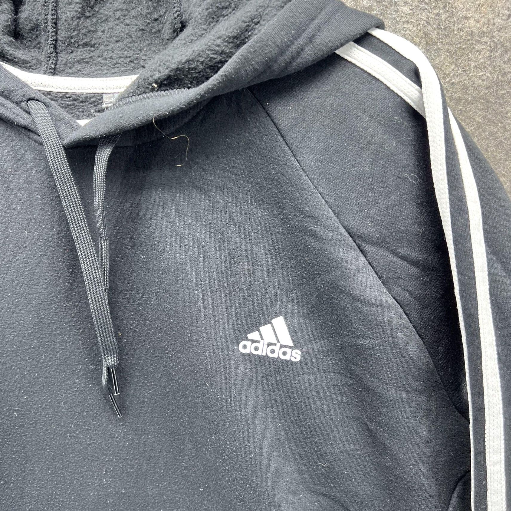 Adidas Adidas Hoodie Mens XL Black Primegreen 3 Stripes Pullover Fleece Sweatshirt Size US XL / EU 56 / 4 - 6 Thumbnail