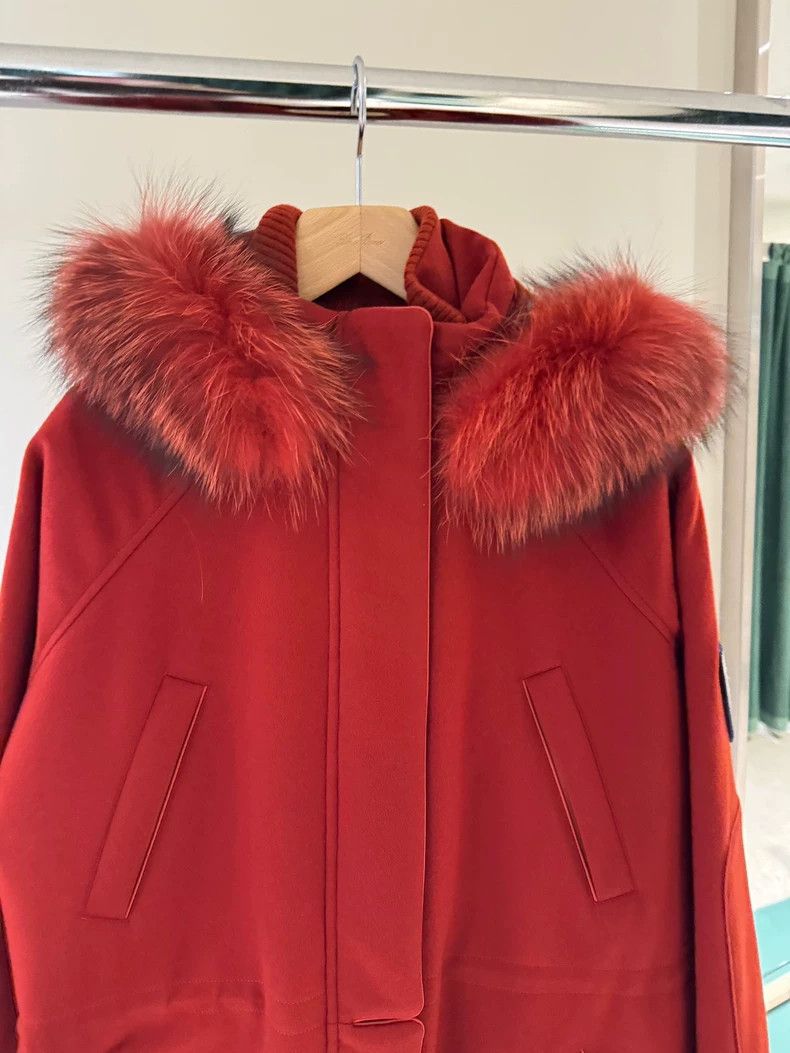 Loro Piana LORO PIANA Ms.Bordeaux red cashmere coat Size XS / US 0-2 / IT 36-38 - 2 Thumbnail