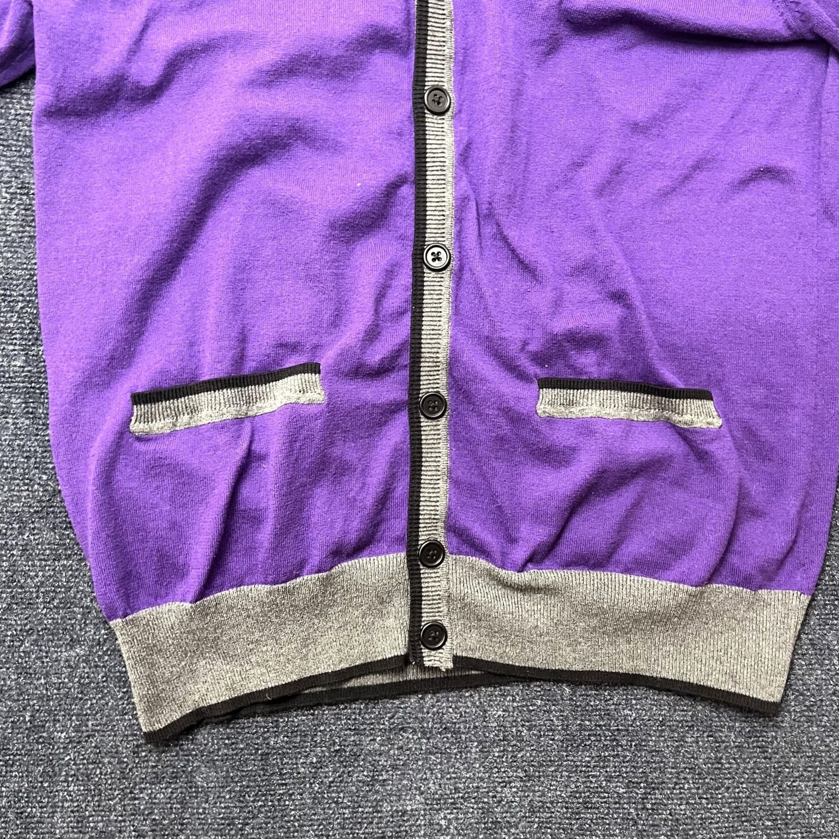 Sean John Sean John Sweater Mens 2XL Purple V Neck Cardigan Button Front Pockets Size US XXL / EU 58 / 5 - 3 Thumbnail