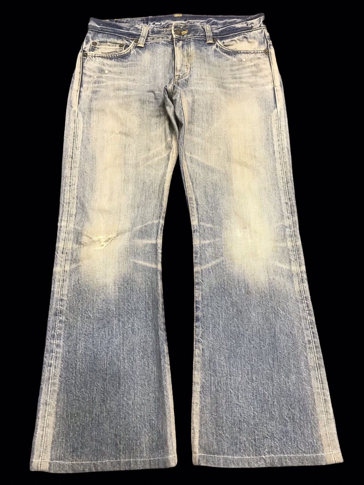 Edwin 💥FLARE💥EDWIN Dirty Distressed Flare Denim F85 Size 32" / US 10 / IT 46 - 1 Thumbnail