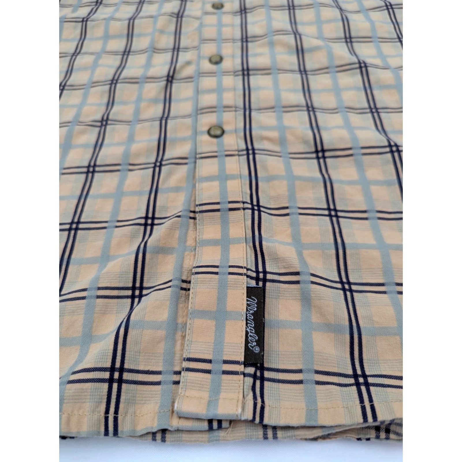 Wrangler VINTAGE Wrangler Brushpopper Western Pearl Snap Shirt Men XL Long Sleeve Plaid Beige&Cotton EUC Size US XL / EU 56 / 4 - 5 Thumbnail