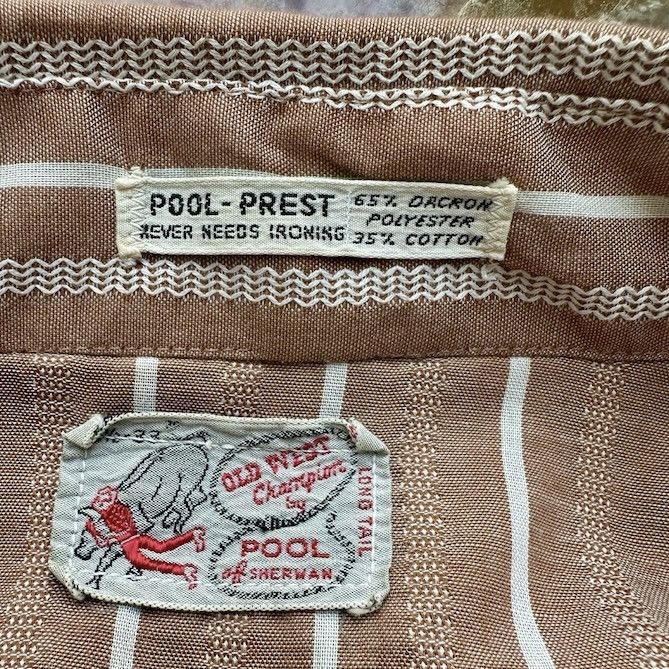 Vintage VINTAGE 1970s MENS WESTERN SHIRT SNAP FRONT BROWN STRIPE L Size US L / EU 52-54 / 3 - 6 Thumbnail