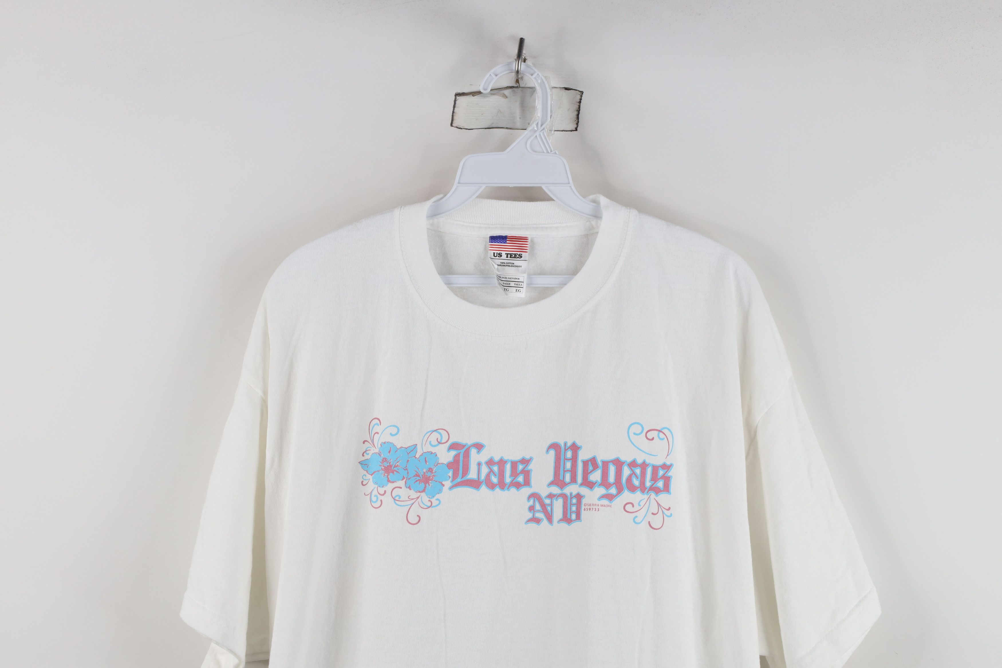 Vintage Vintage 90s Streetwear Las Vegas Flower Tribal T-Shirt White Size XL / US 12-14 / IT 48-50 - 2 Thumbnail