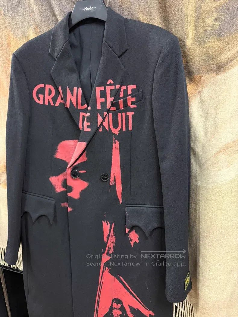 Raf Simons Raf Simons Painted Print Wool Coat Size US M / EU 48-50 / 2 - 2 Thumbnail