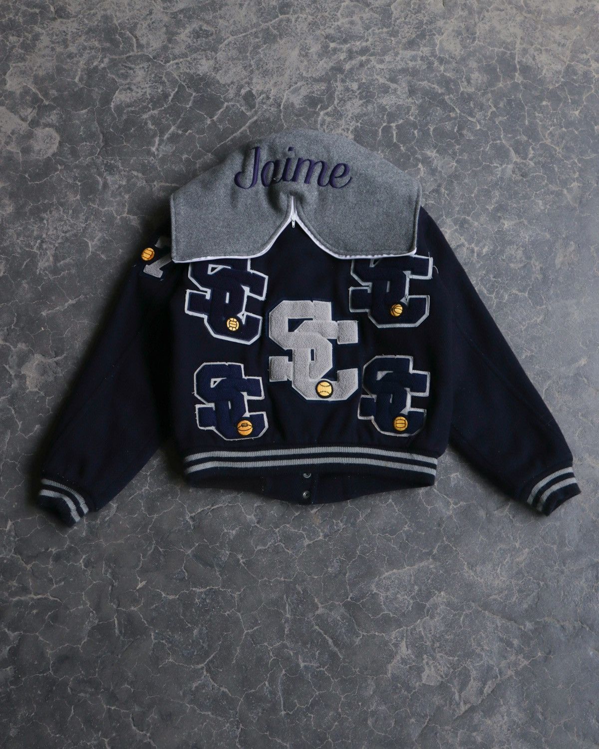 Vintage 80s Vintage 80s Varsity Hooded Cropped Jacket - M/L Size US M / EU 48-50 / 2 - 4 Thumbnail