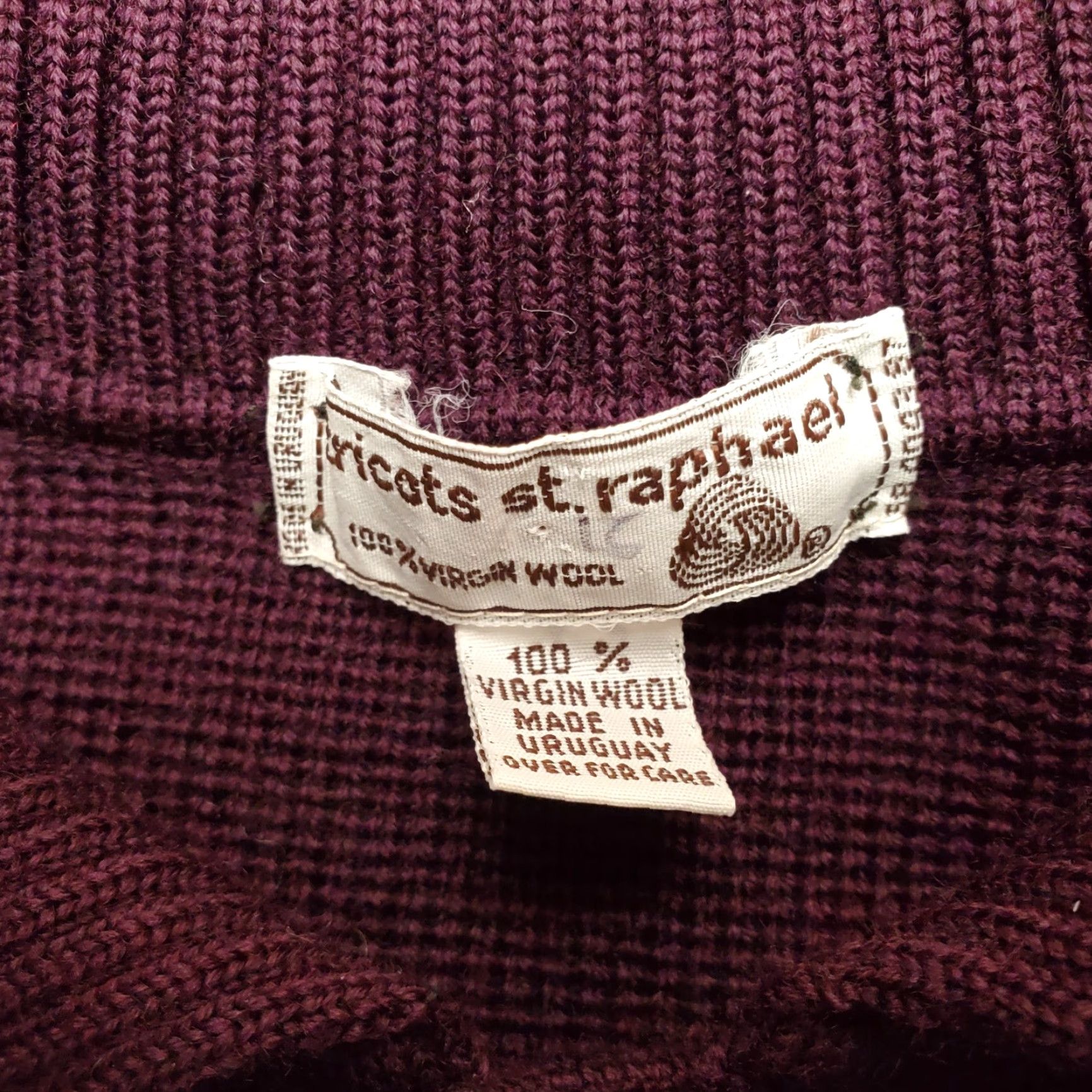 Vintage VINTAGE Tricots St Raphael Sweater Men XL Plum 100% Virgin Wool Collared Pullover Wool Knit Solid Long Sleeve Casual Mens Size US XL / EU 56 / 4 - 6 Thumbnail