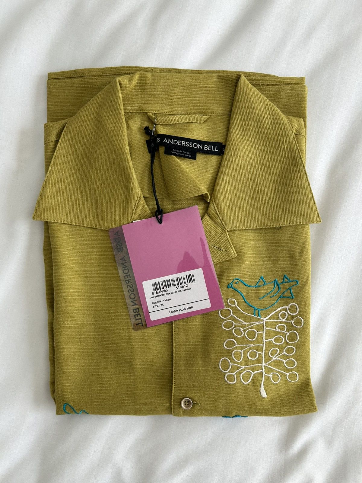 Andersson Bell Anderson Bell Yellow April Shirt Embroidered Open Colar Size US XL / EU 56 / 4 - 1 Thumbnail