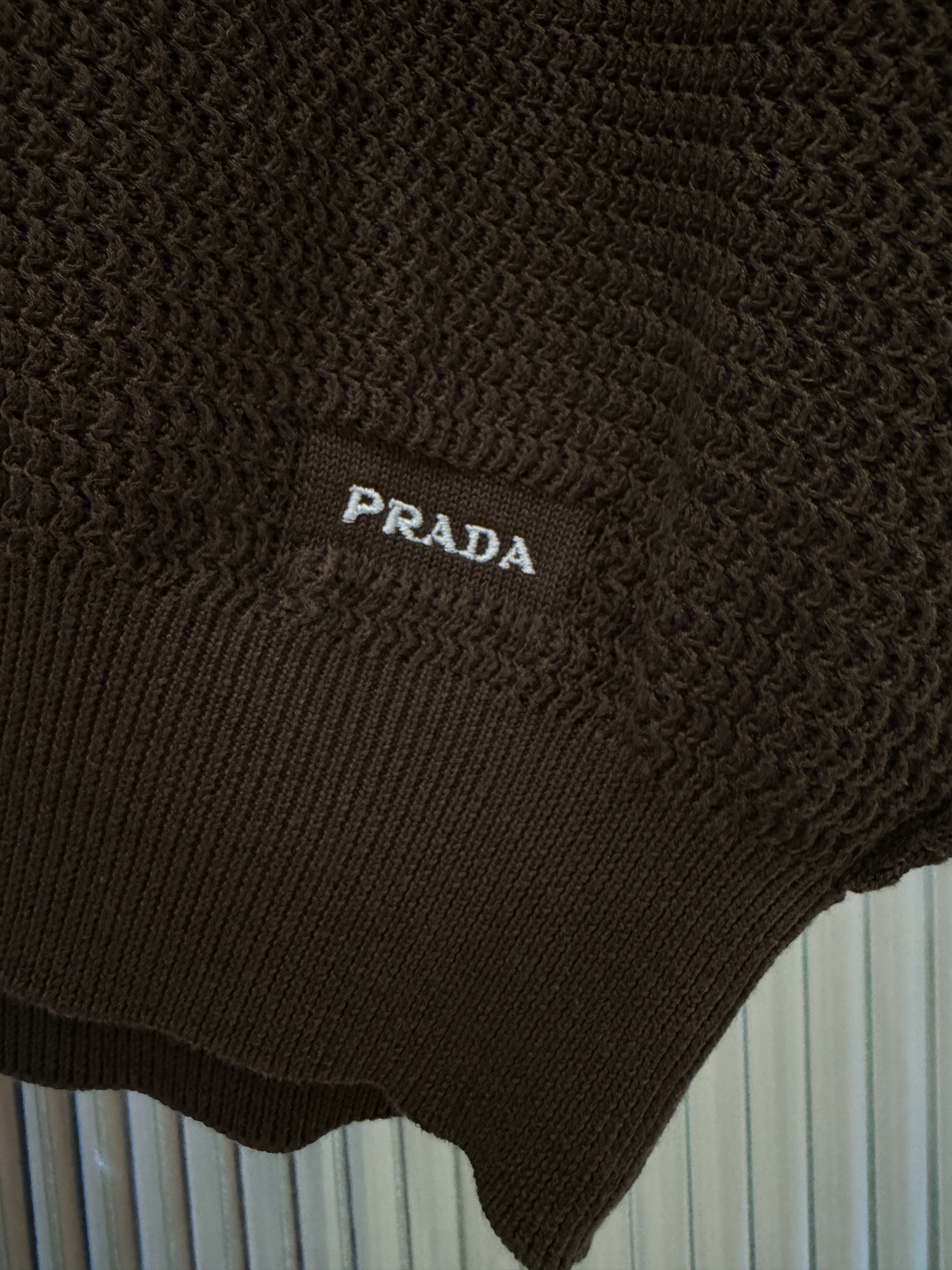 Prada Silk-Cotton Knit Polo Shirt Size US S / EU 44-46 / 1 - 2 Thumbnail