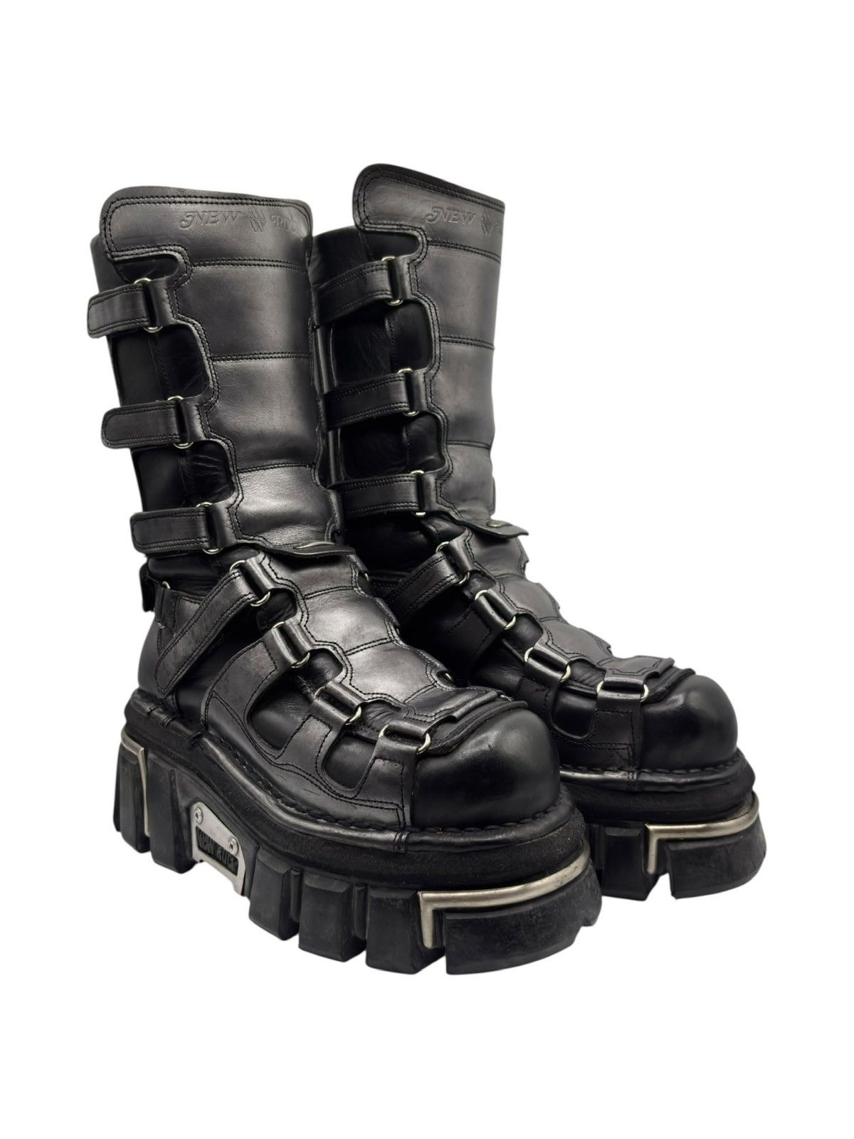 New Rock Vintage New Rock knee high terminator boots grey Size 38 Size US 8 / IT 38 - 1 Thumbnail