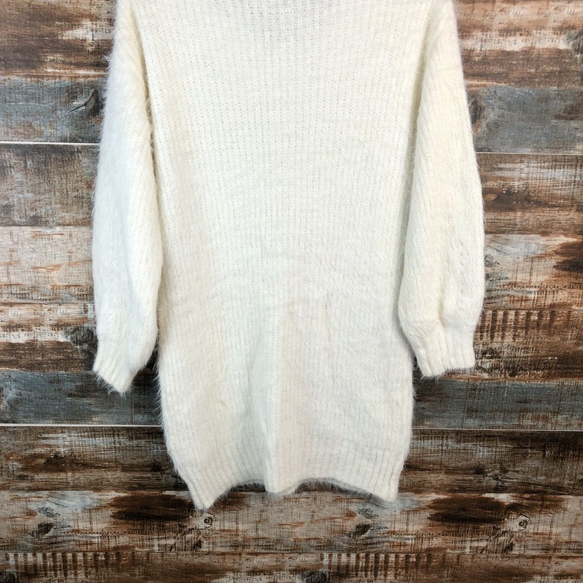 Japanese Brand DL Freesia White Mohair Knitwear #C426 Size M / US 6-8 / IT 42-44 - 14 Thumbnail