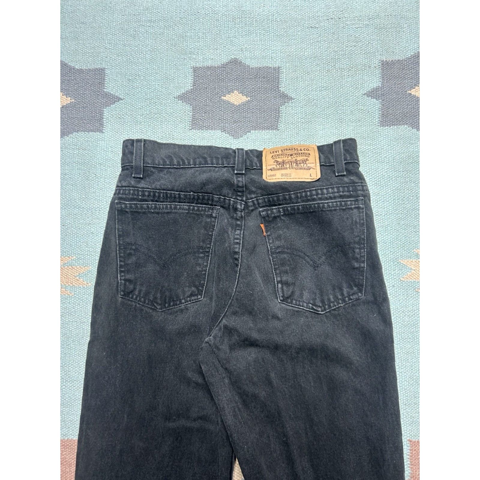 Levi's VINTAGE Levi’s 10950 Jeans Black Orange Tab Skinny Tapered Leg 7 Long 28x32 Women 90s Size 28" / US 6 / IT 42 - 3 Thumbnail