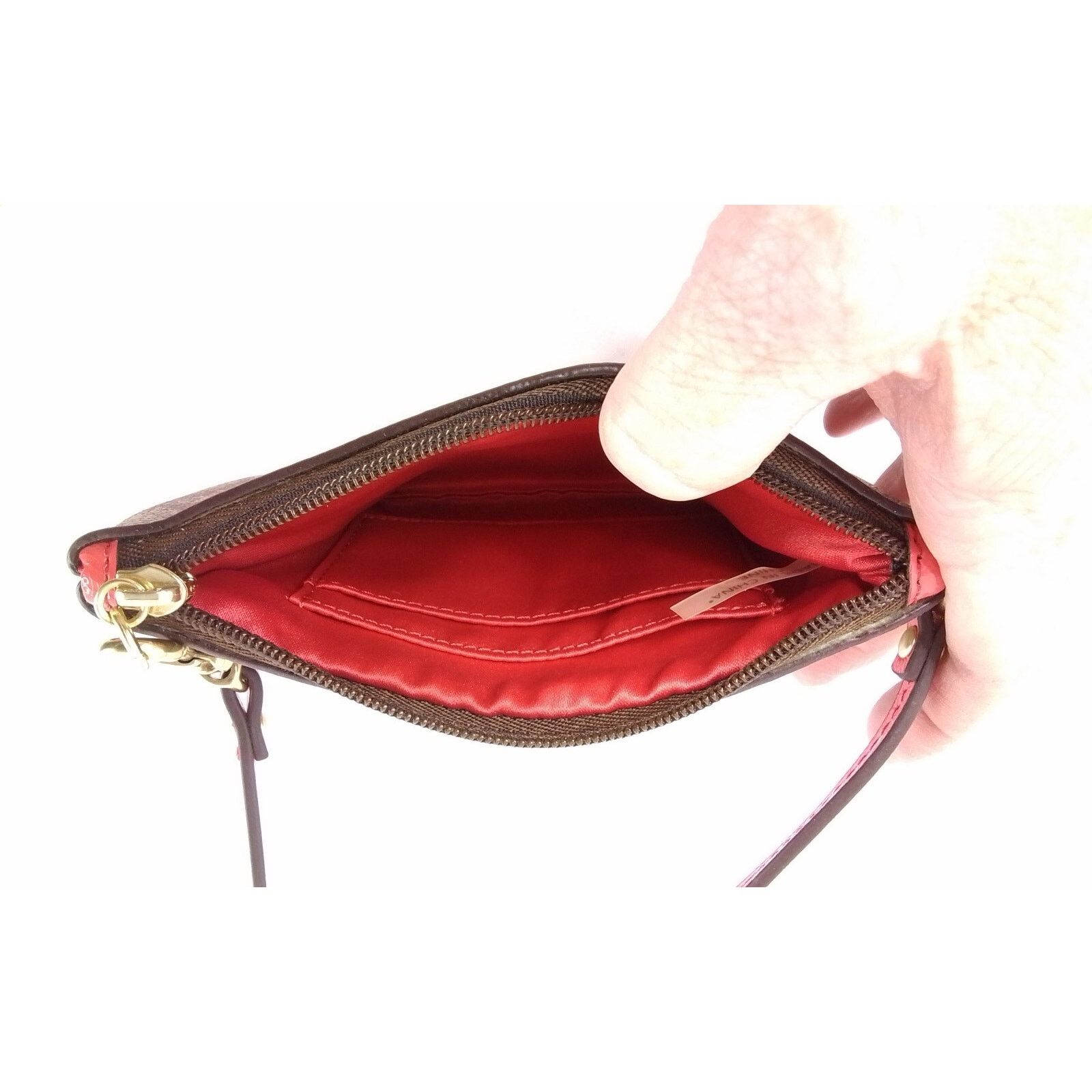 Coach Coach Wristlet Signature C Purse Khaki/Persimmon NWT Size ONE SIZE - 5 Thumbnail