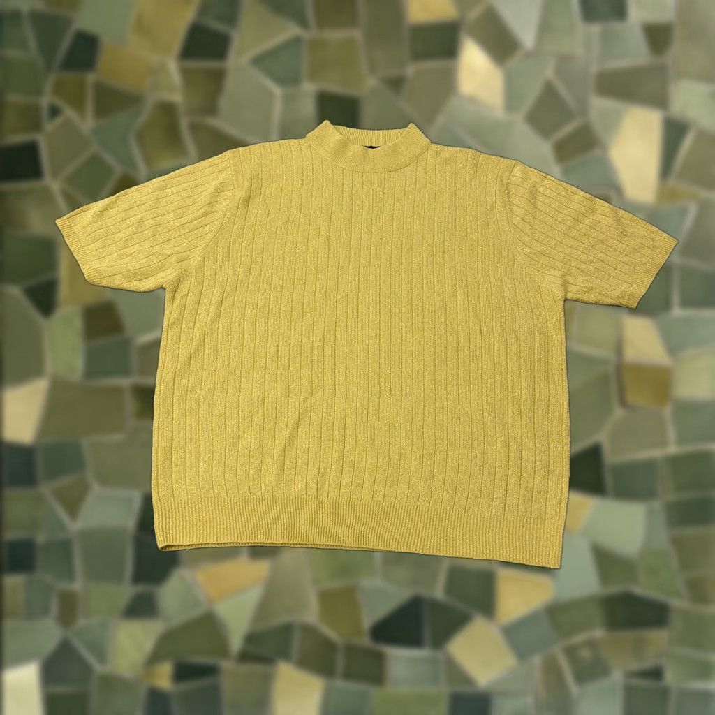 Vintage VINTAGE Sag Harbor Sweater Womens L Gold Mock Neck Short Sleeve Pullover Knit Solid Size L / US 10 / IT 46 - 1 Thumbnail