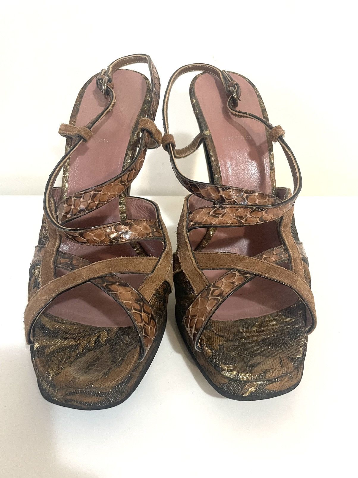 Miu Miu Authentic Miu Miu high heel sandals in gold Size US 9.5 / IT 39.5 - 2 Thumbnail