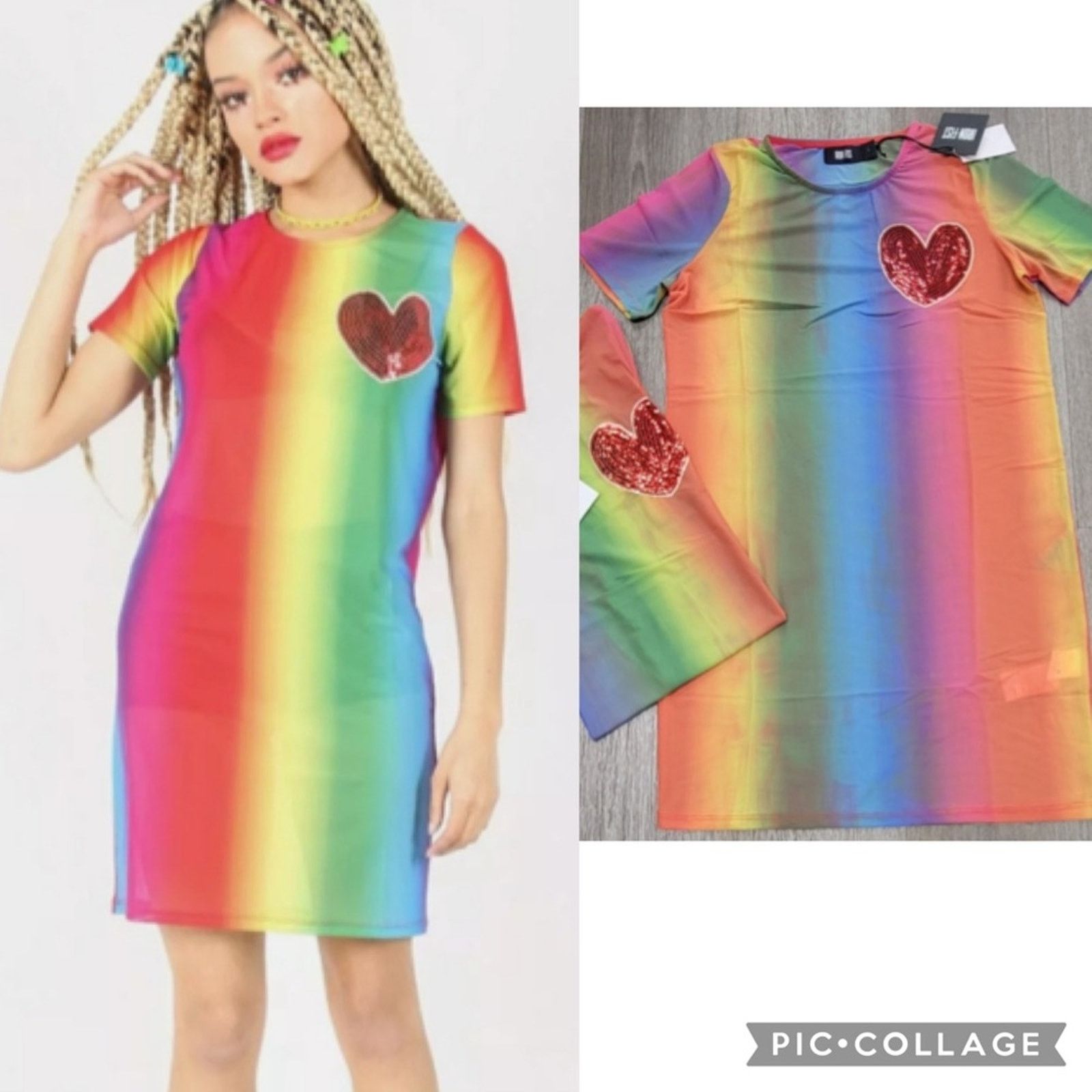 Iron Fist NEW! Iron Fist M Somewhere Rainbow Sheer Mini Dress Sequin Size M / US 6-8 / IT 42-44 - 1 Thumbnail