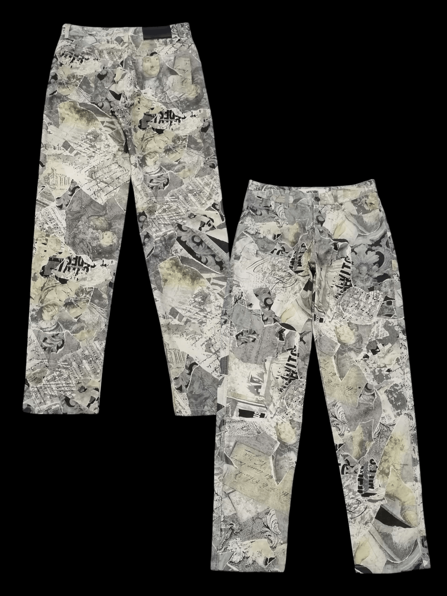 Moschino Vintage 90s Moschino Jeans Collage Print Pants Archive Italy Size US 29 - 1 Thumbnail