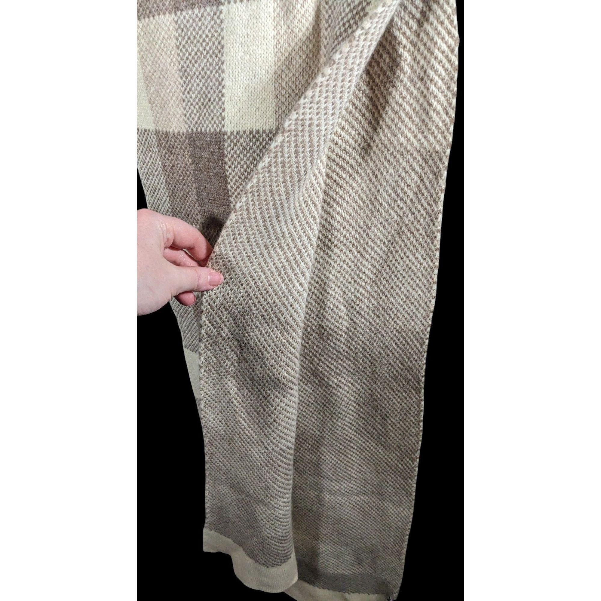 Other Mimi-Mua Firenze Cream And Tan Plaid Scarf Size ONE SIZE - 6 Thumbnail