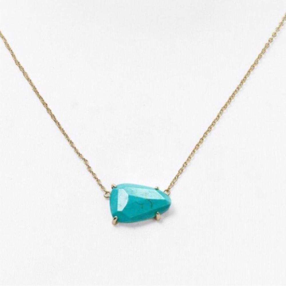 Kendra Scott Kendra Scott Isla Turquoise Stone and Gold Chain Necklace Size ONE SIZE - 2 Thumbnail