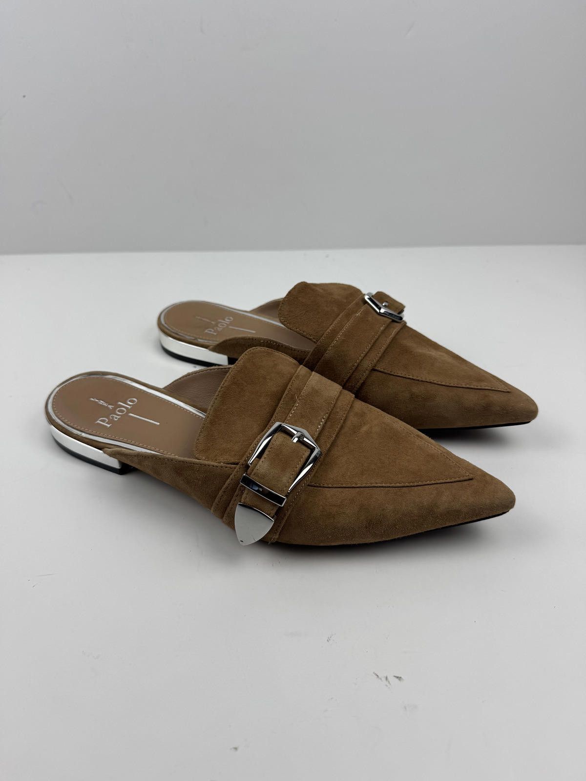 Other Linea Paolo Mules Women's 8.5 Tan Suede Buckle Size US 8.5 / IT 38.5 - 1 Thumbnail