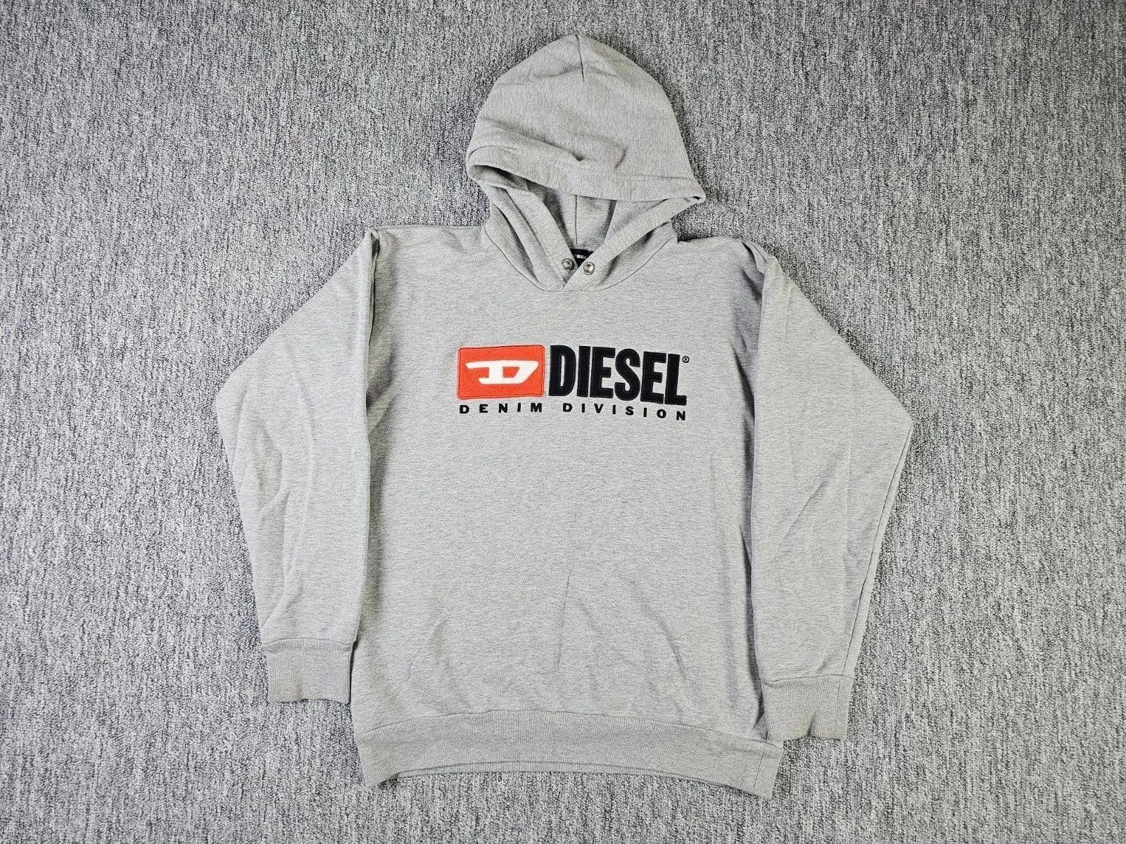Diesel Diesel S-Ginn Denim Division Spellout Logo Hoodie Gray Men M Size US M / EU 48-50 / 2 - 3 Thumbnail