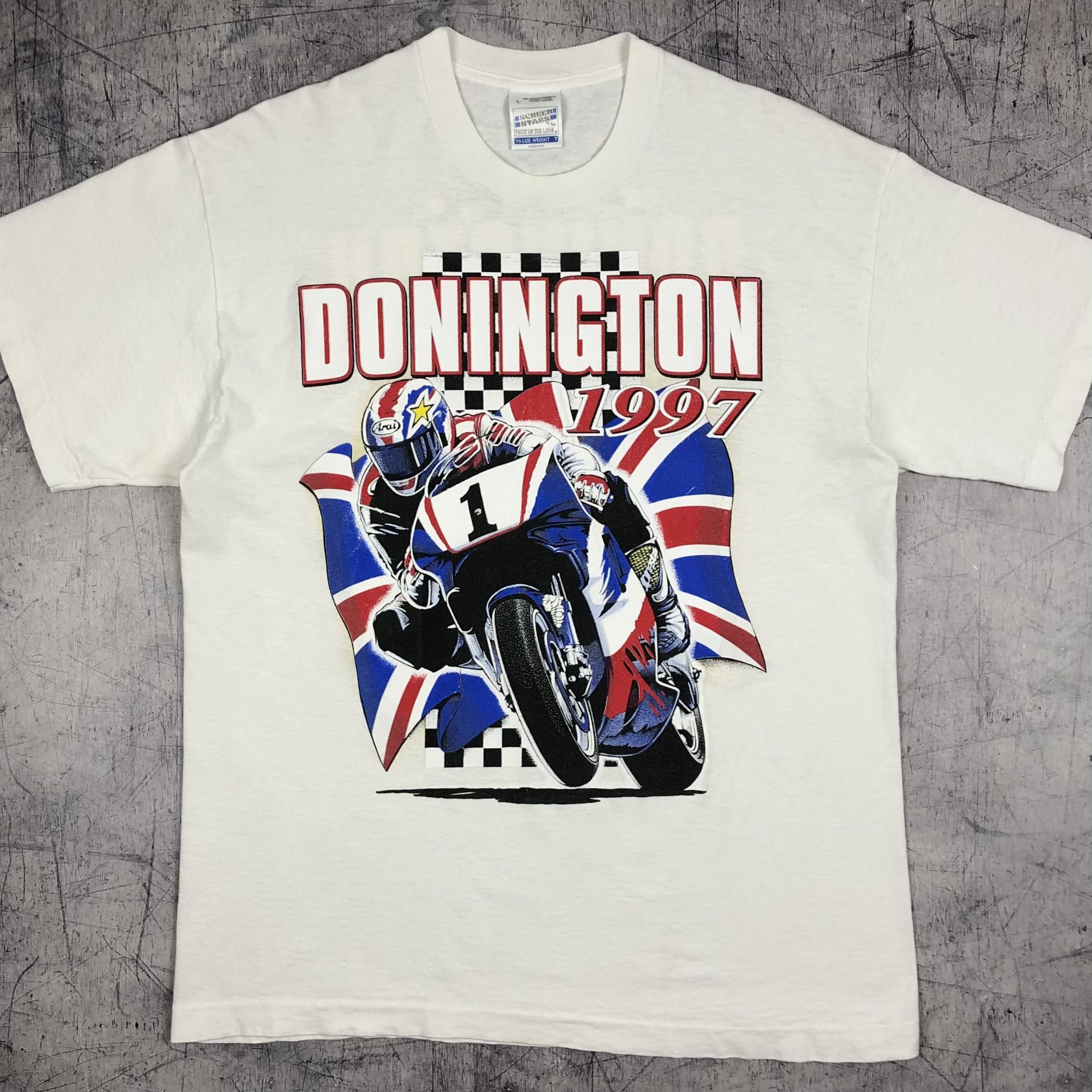 Vintage 1997 Donington MOTO Racing Grand Prix Tee Size US L / EU 52-54 / 3 - 1 Thumbnail