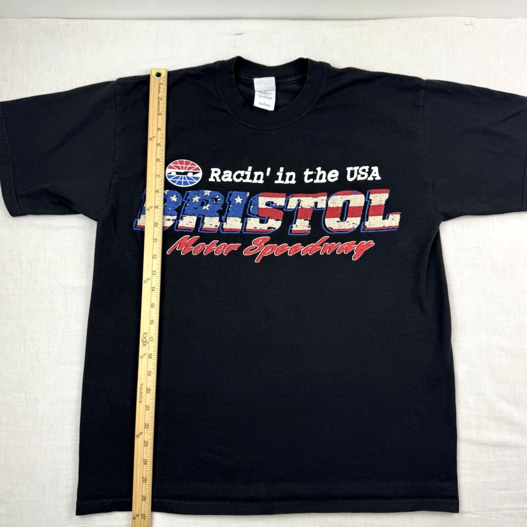 Gildan VINTAGE Bristol Motor Speedway T Shirt Adult Large Black Gildan Cotton Graphic Print NASCAR Sports 90s Y2K Racing Mens Size US L / EU 52-54 / 3 - 7 Thumbnail