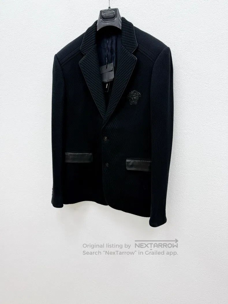 Versace Versace Main line leather dark pattern casual suit Size 54R - 3 Thumbnail