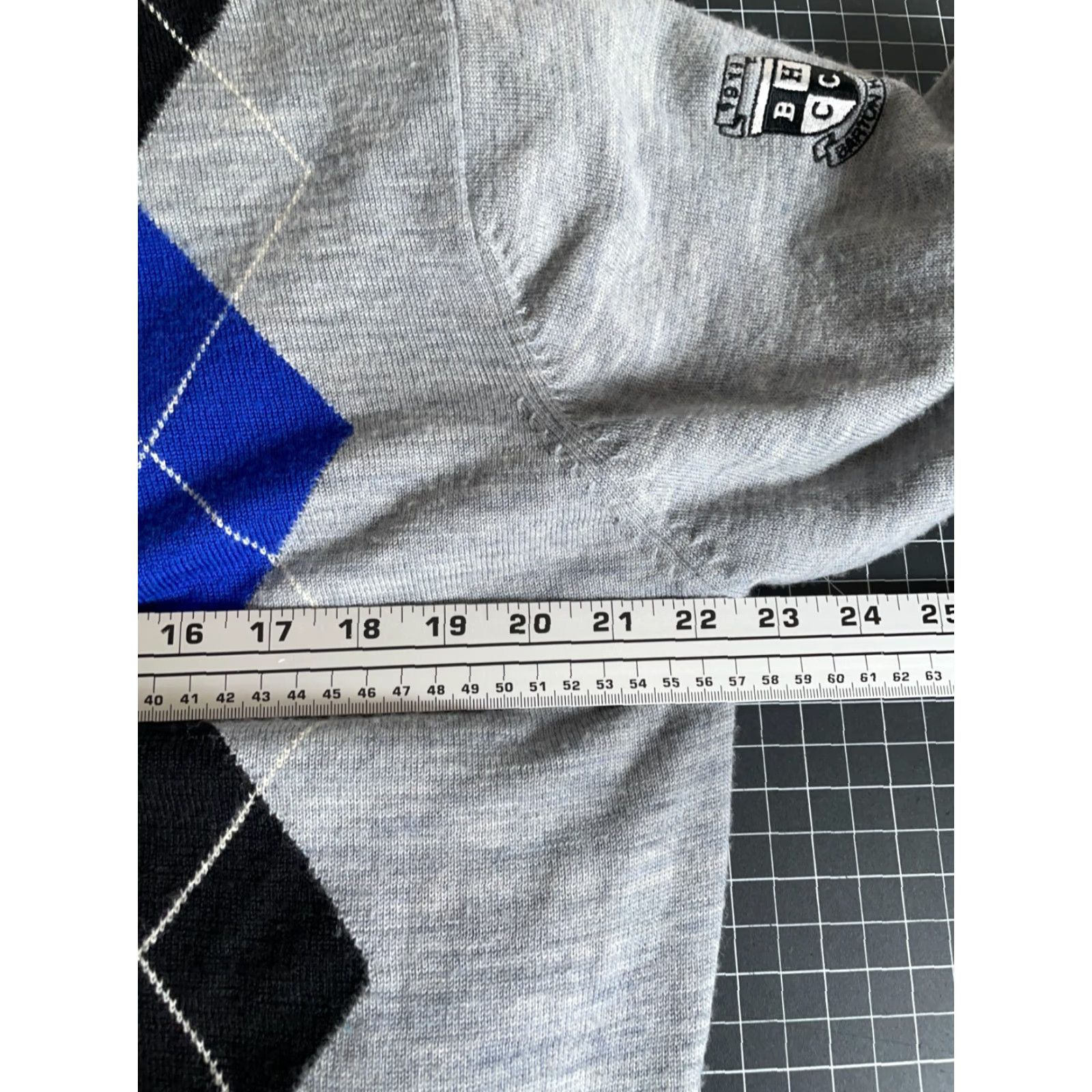 Footjoy FootJoy Wool Sweater FootJoy 1/4-Zip Lined Wool Gray Argyle Pattern Men's Large Pullover Knit Mock Neck 1/4 Zip Fall Winter Spring Casual Preppy Style Size US L / EU 52-54 / 3 - 5 Thumbnail