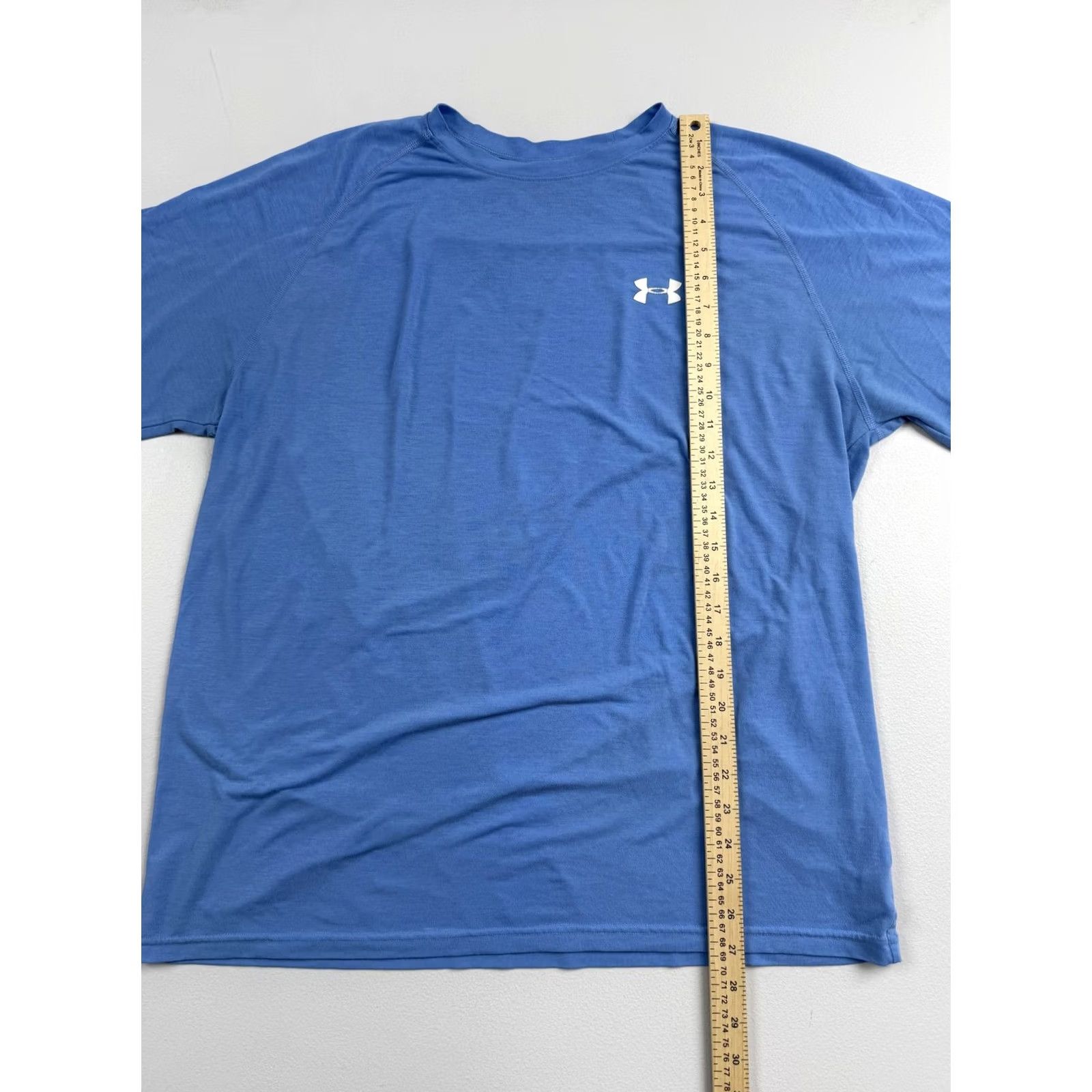 Under Armour Under Armour HeatGear Shirt Mens Large Blue Short Sleeve Performance Running Tee Size US L / EU 52-54 / 3 - 4 Thumbnail