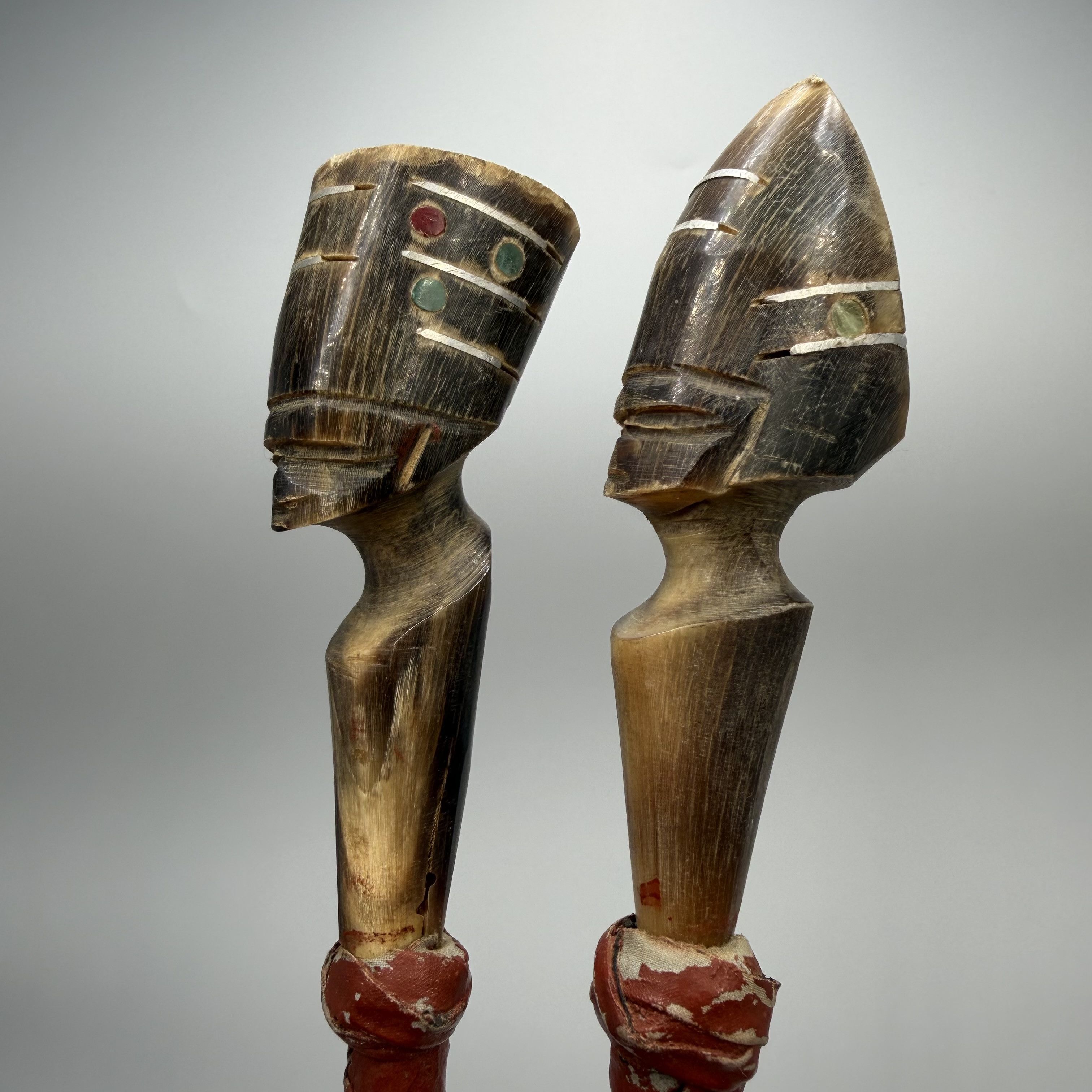 Vintage Pair Vintage African Tribal Ceremonial Staffs Carved Size ONE SIZE - 1 Thumbnail