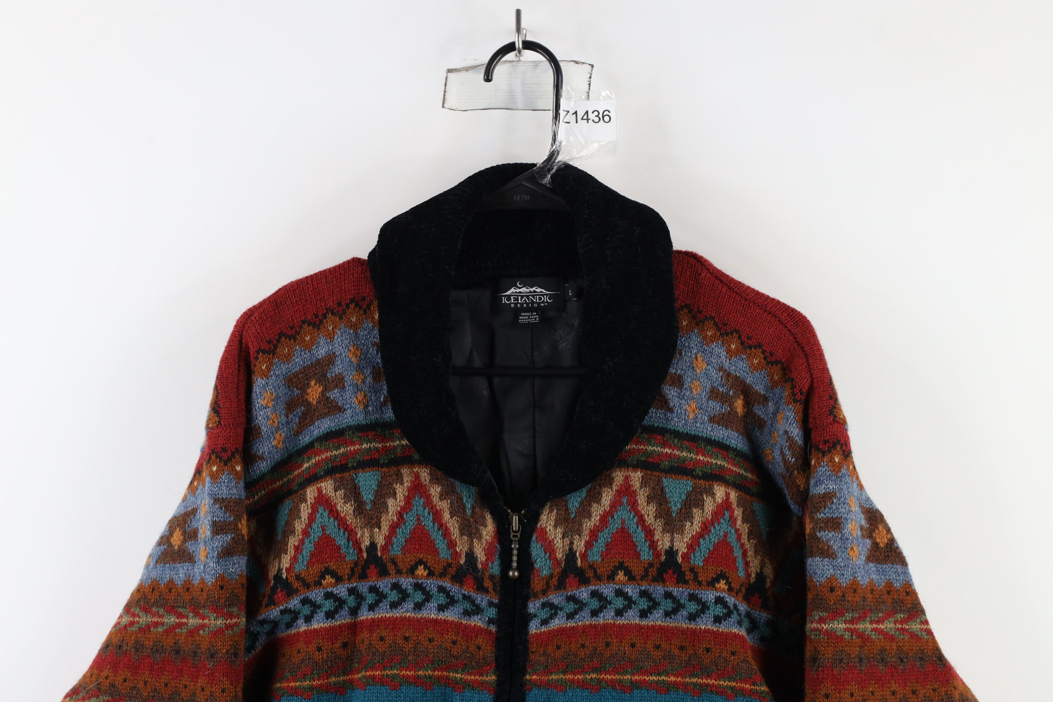Vintage Vintage 90s Southwestern Horse All Over Print Sweater Jacket Size L / US 10 / IT 46 - 2 Thumbnail