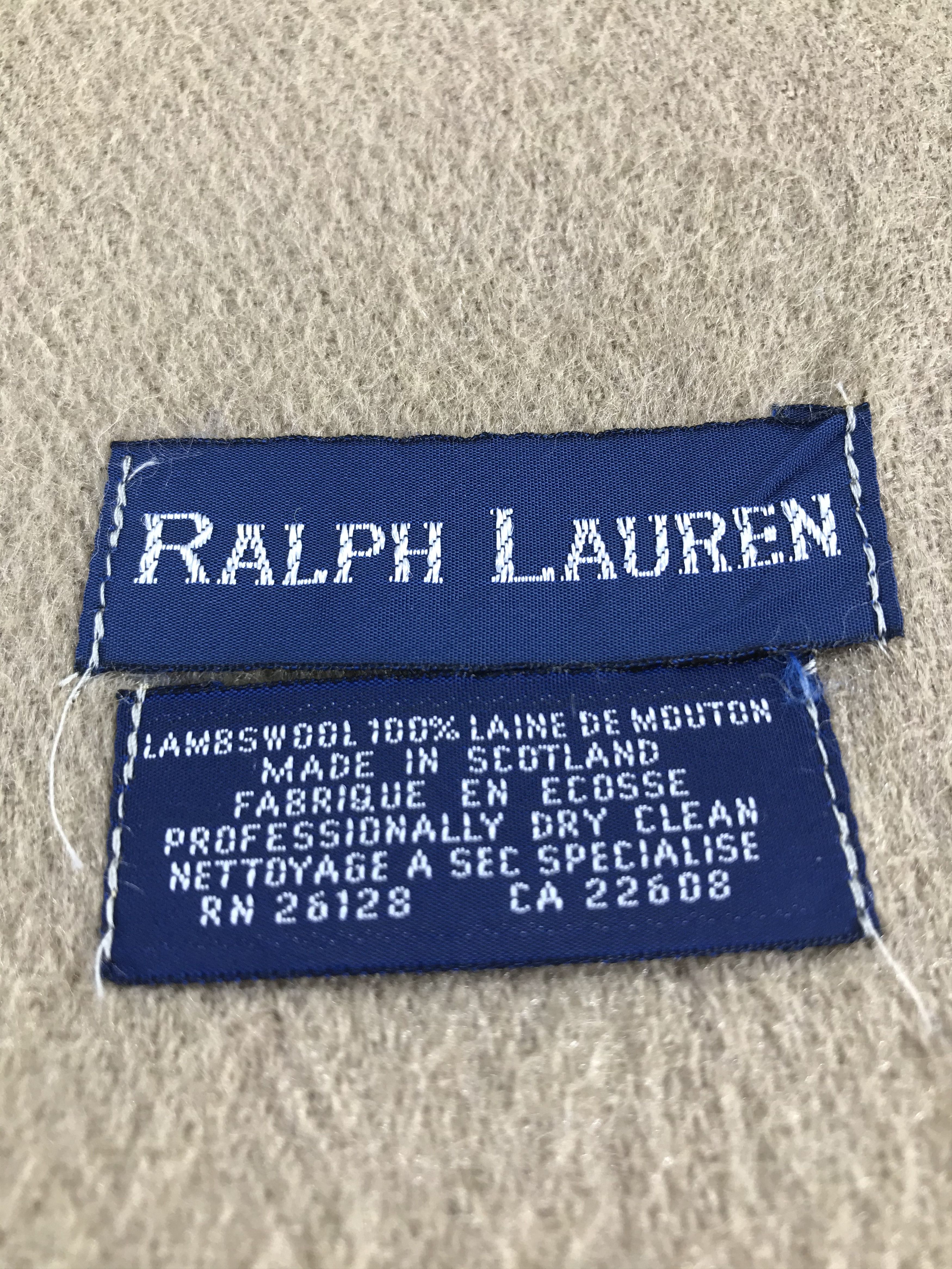 Ralph Lauren Ralph Lauren Plain Tan Wool Scarf Muffler V477 Size ONE SIZE - 5 Thumbnail