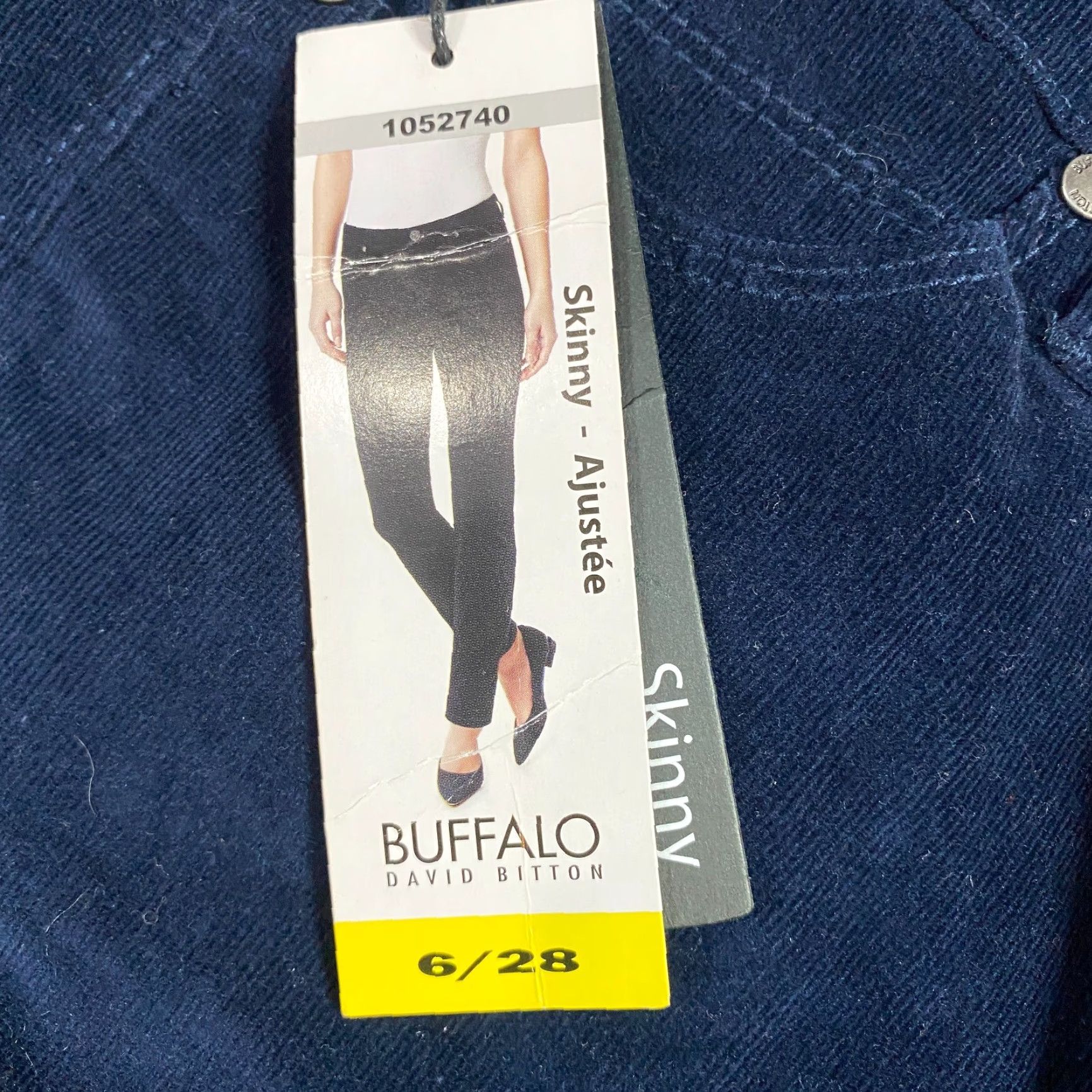Vintage Buffalo Womens Corduroy Pants 6 / 28 Blue Mid Rise Skinny Cotton Spandex NEW Size 28" / US 6 / IT 42 - 7 Thumbnail