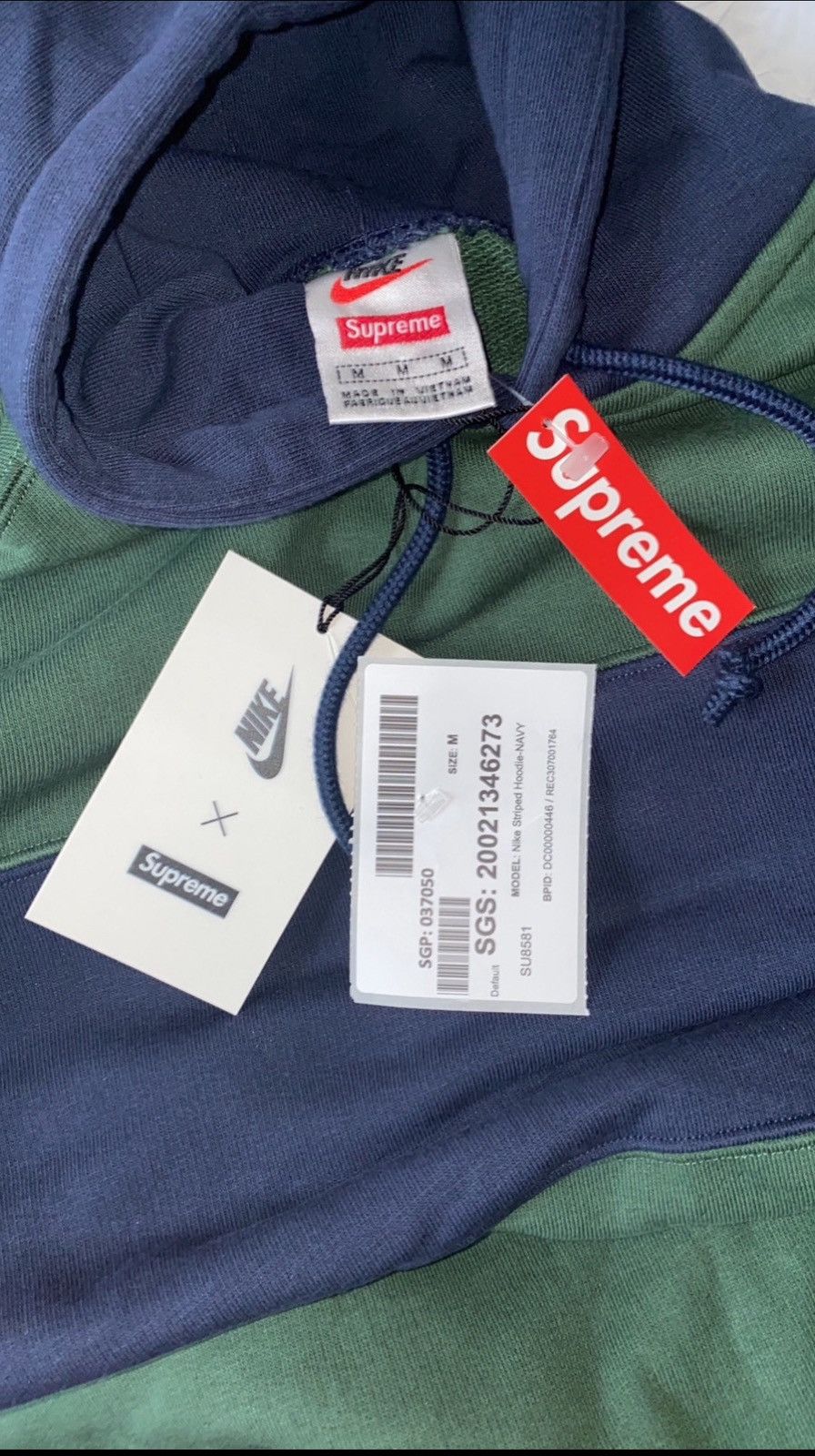 Nike × Supreme Supreme x Nike Striped Hooded Sweatshirt Size US M / EU 48-50 / 2 - 11 Thumbnail