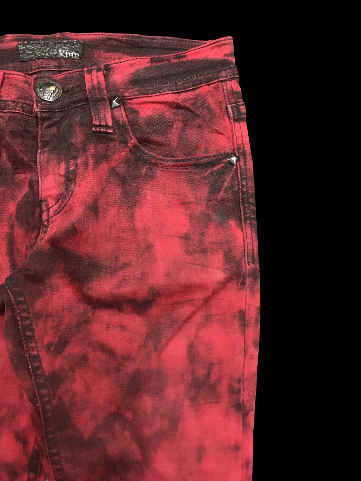 Japanese Brand 💥EMO/GOTHIC STYLE💥Xfrm Sick Design Skinny Soft Denim F245 Size US 29 - 3 Thumbnail