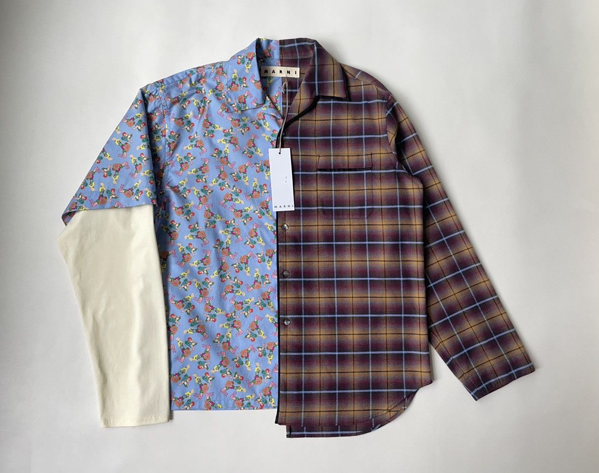 Marni A/W 22 Split Print Camp Collar Shirt Size US M / EU 48-50 / 2 - 18 Thumbnail
