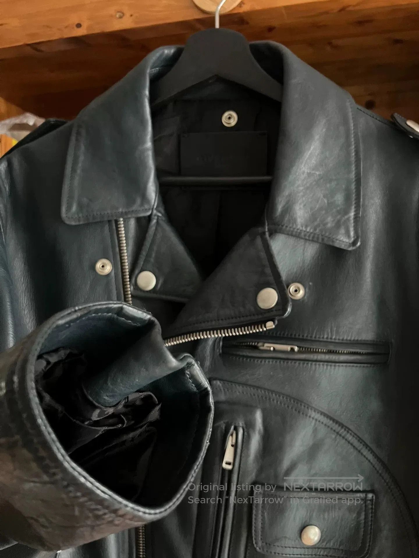 Givenchy Givenchy Blue Leather Biker Jacket. Size US L / EU 52-54 / 3 - 2 Thumbnail