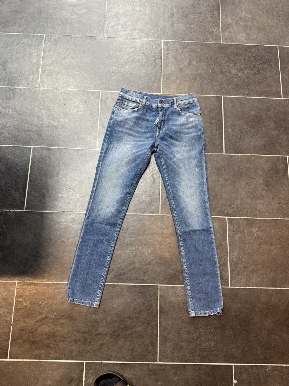 Off-White Off-White c/o Virgil Abloh "Denim" Stripe Slim Fit Jeans Size US 30 / EU 46 - 1 Thumbnail