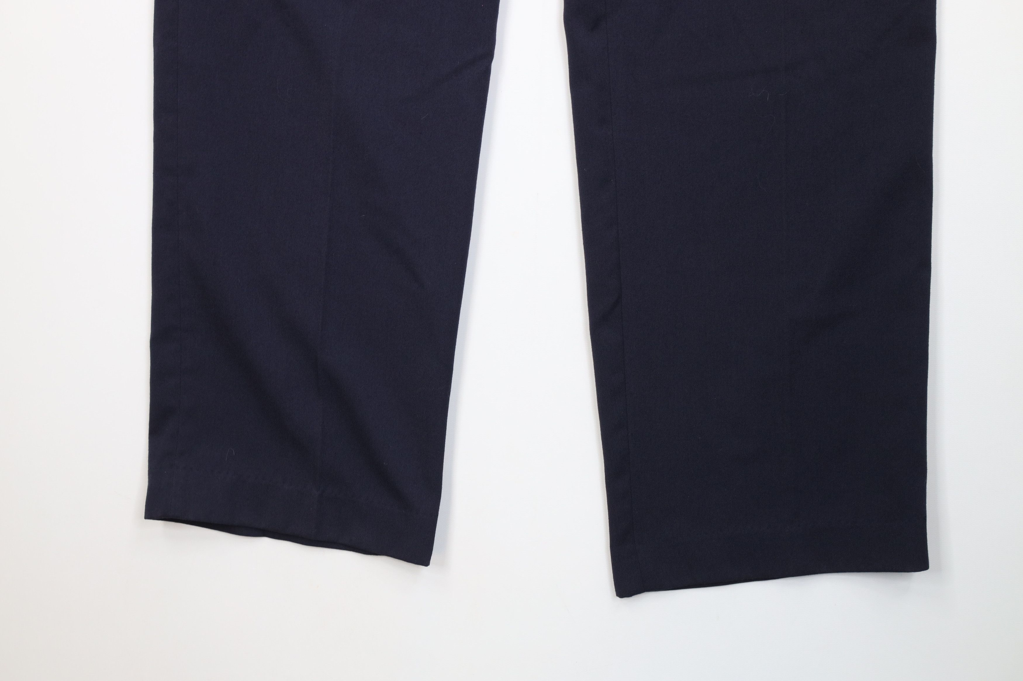 Vintage Vintage 90s Gabardine Knit Wide Leg Chino Pants Navy Blue Size US 32 / EU 48 - 4 Thumbnail