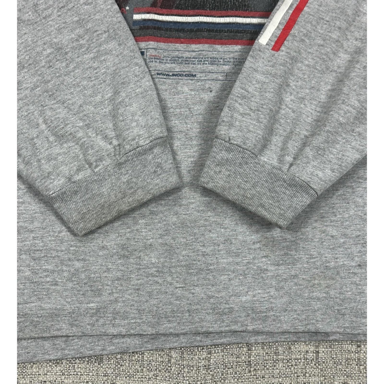 JNCO JNCO Jeans Shirt Sz XL Gray Long Sleeve USA Flag Sleeve USA Size US XL / EU 56 / 4 - 5 Thumbnail