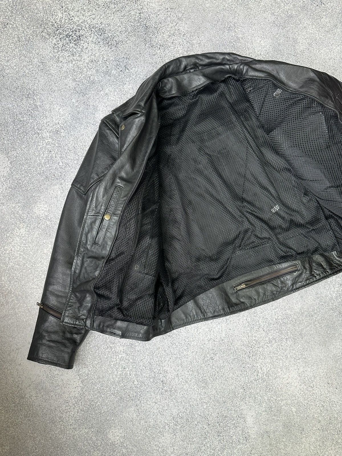 Genuine Leather × Vintage Vintage Genuine Leather Biker Motorcycle Heavy Jacket 90s Size US M / EU 48-50 / 2 - 8 Thumbnail