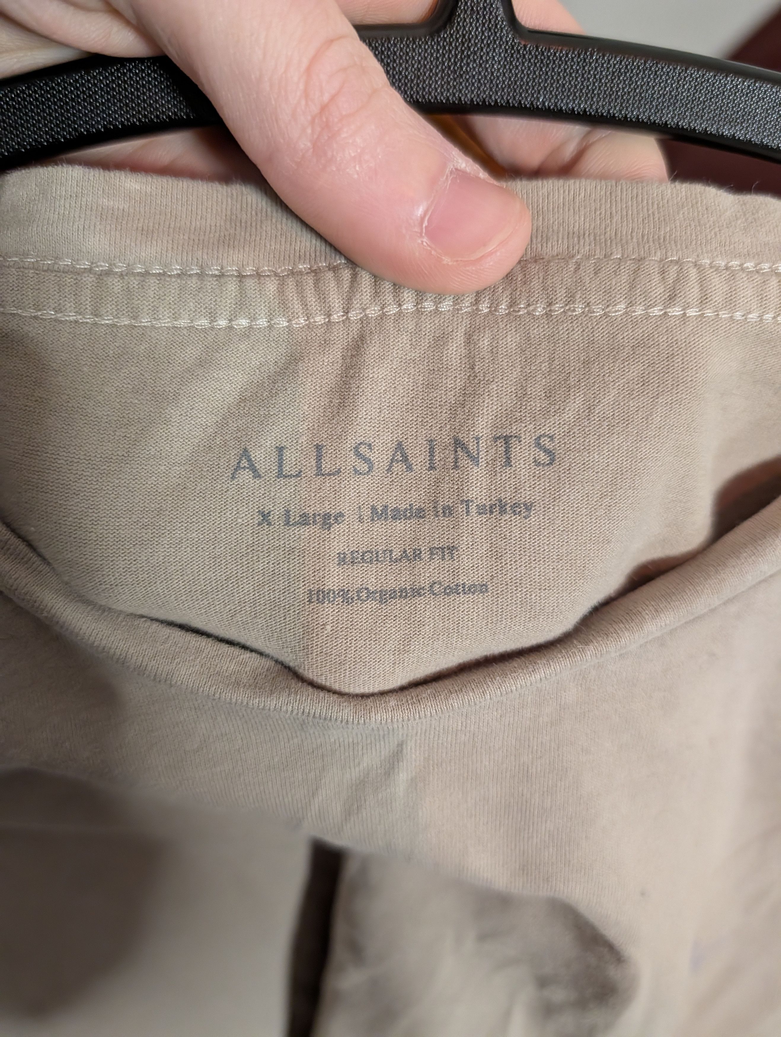 Allsaints Beige ram skull logo organic cotton t-shirt Size US L / EU 52-54 / 3 - 8 Thumbnail