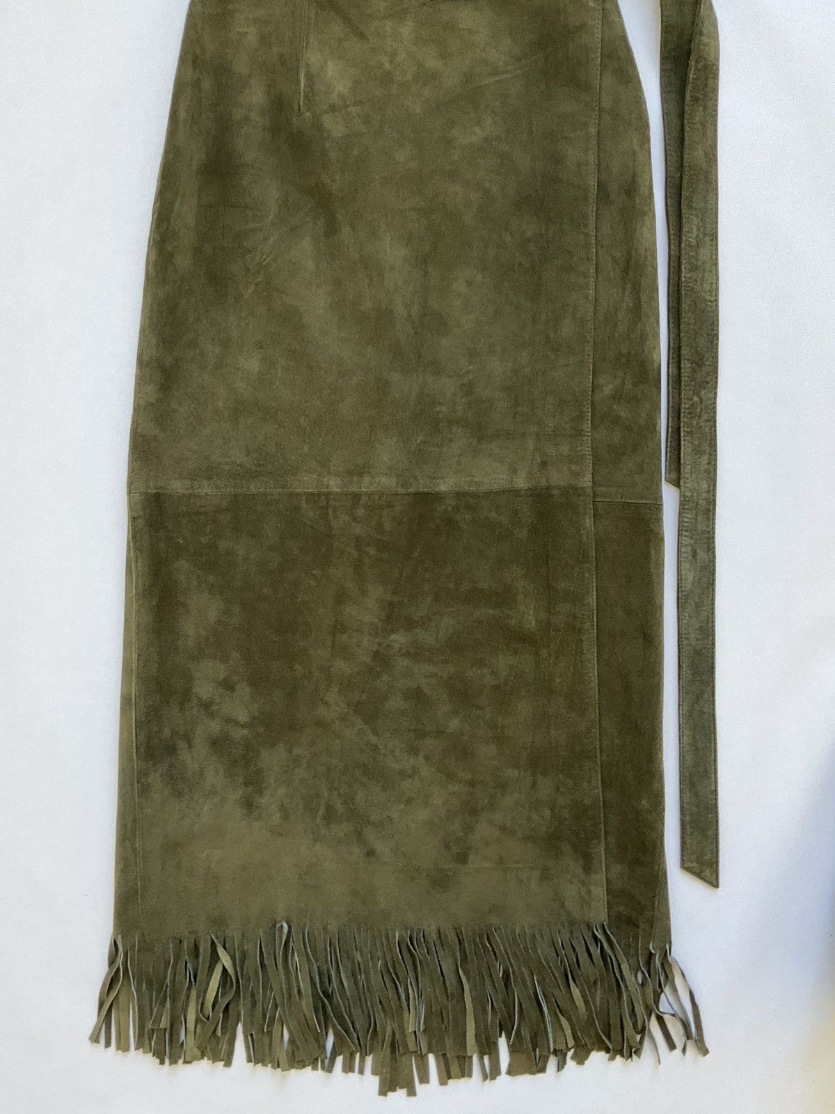 Vintage Suede wrap skirt with bangs Size 26" / US 2 / IT 38 - 3 Thumbnail
