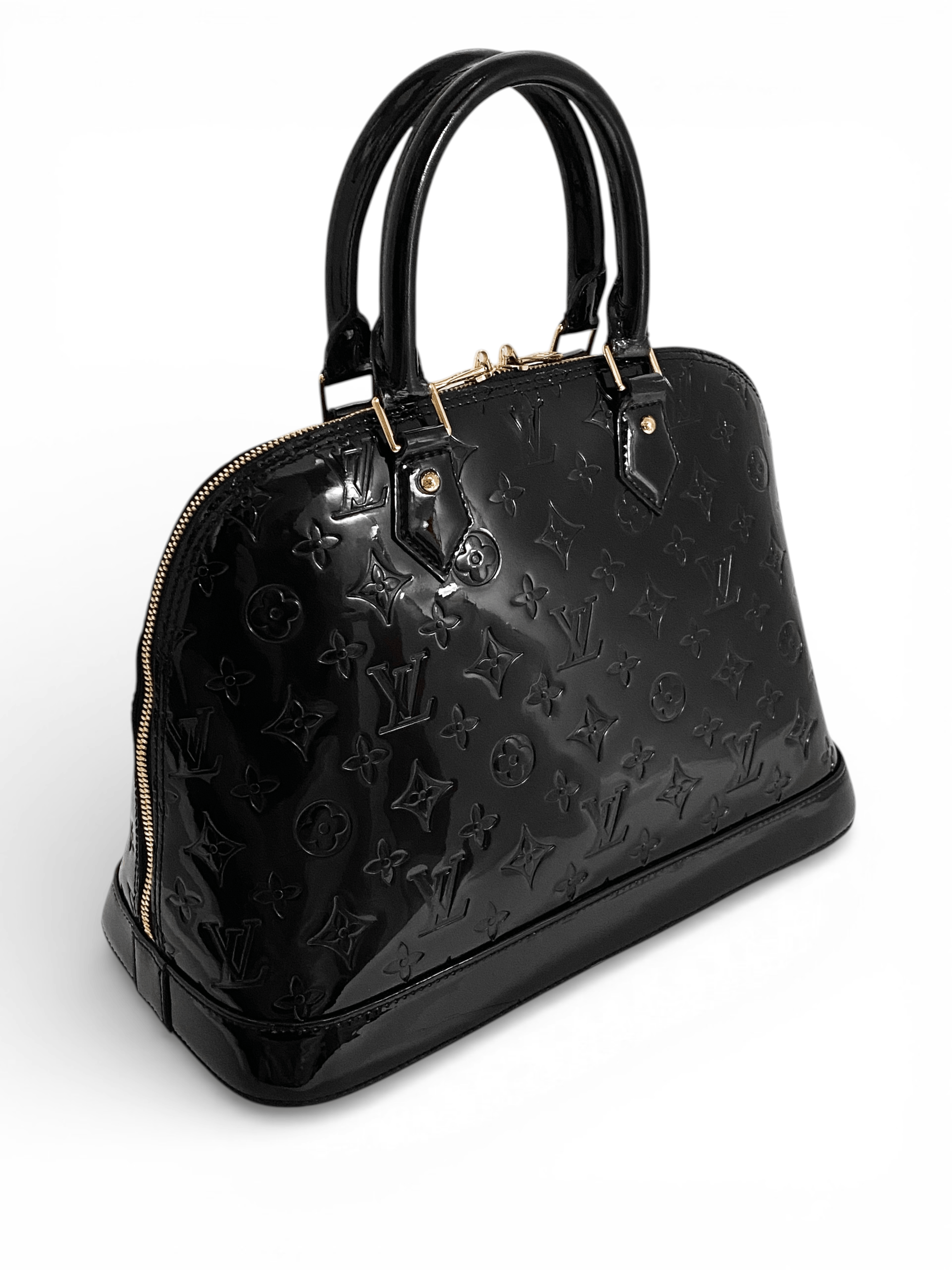 Louis Vuitton Louis Vuitton LV Alma Monogram Logo Black Leather Handbag Size ONE SIZE - 5 Thumbnail