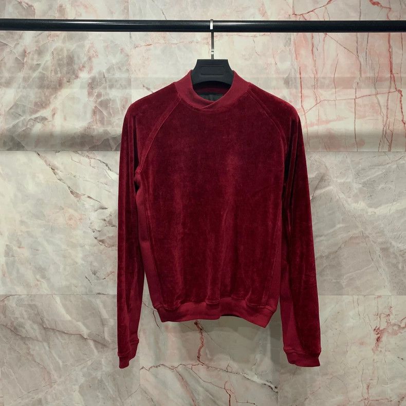 Haider Ackermann haider ackermann Wine red velvet pullover long sleeve Size US M / EU 48-50 / 2 - 1 Thumbnail
