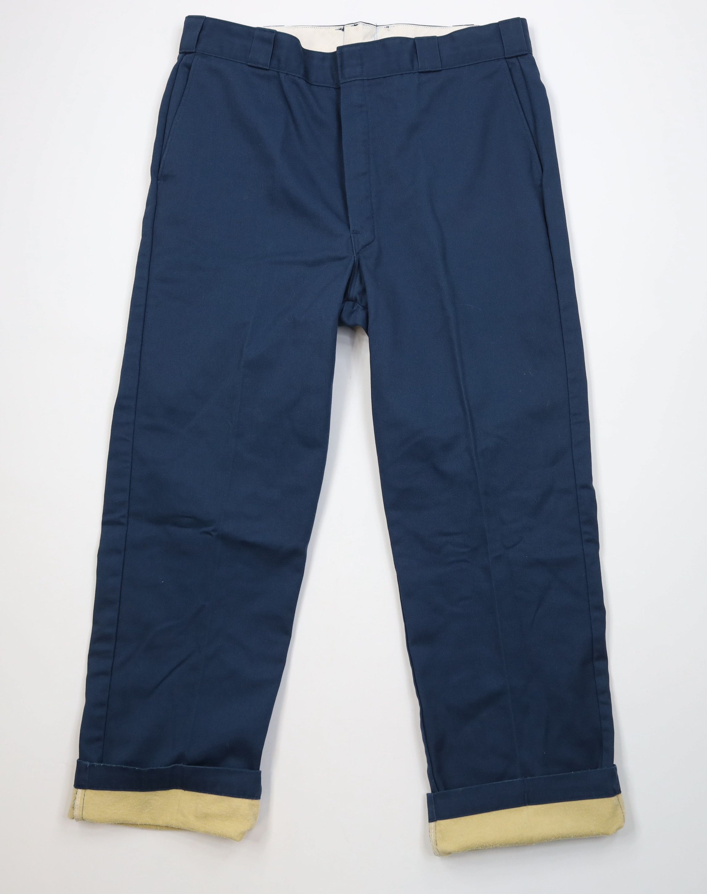 Dickies Vintage 70s Dickeis Chamois Lined Wide Leg Pants Blue USA Size US 38 / EU 54 - 1 Thumbnail