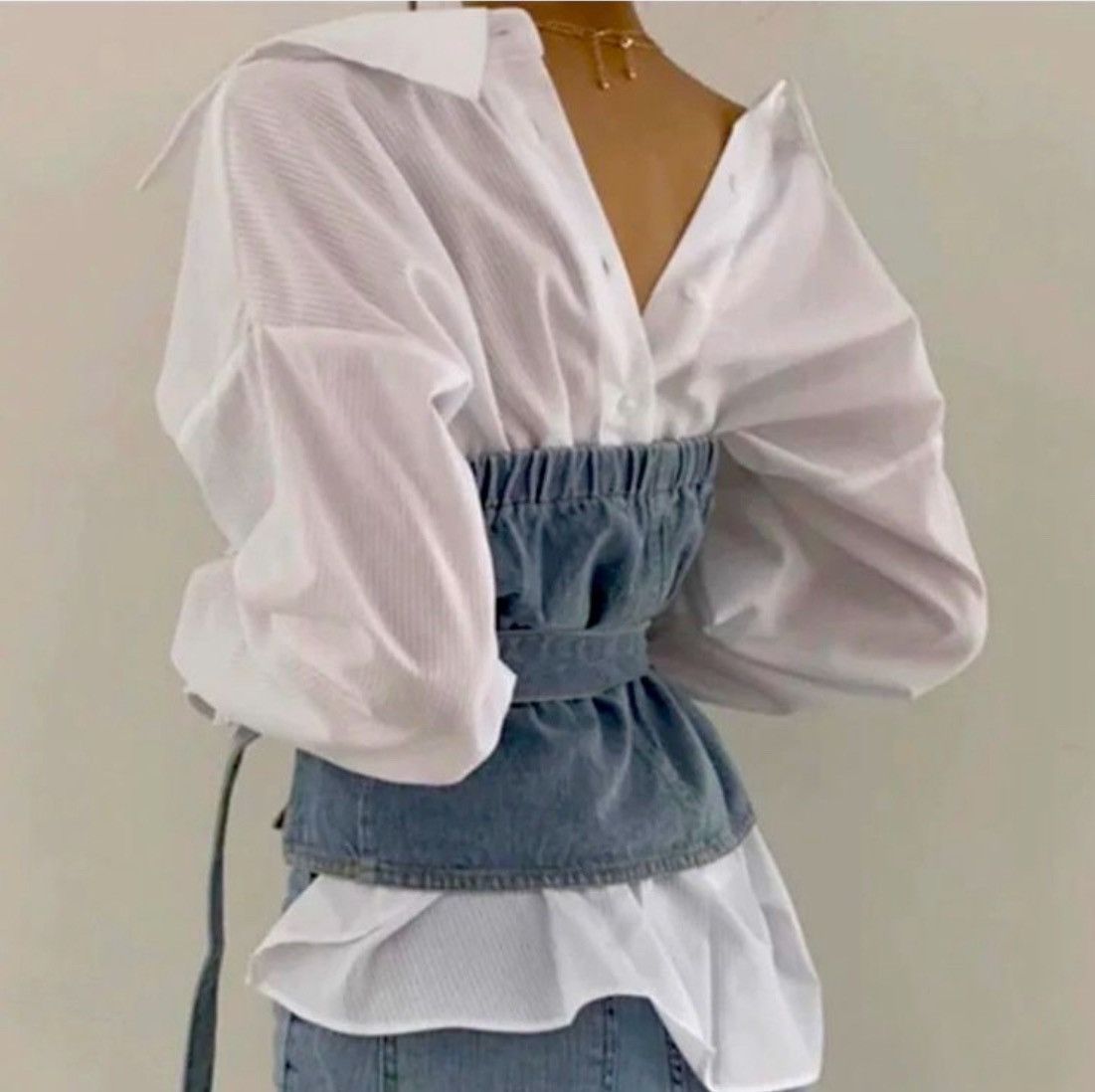 Designer × Other NWT, Lavishly Paris Luxury Double Breasted Denim Corset Size M / US 6-8 / IT 42-44 - 3 Thumbnail