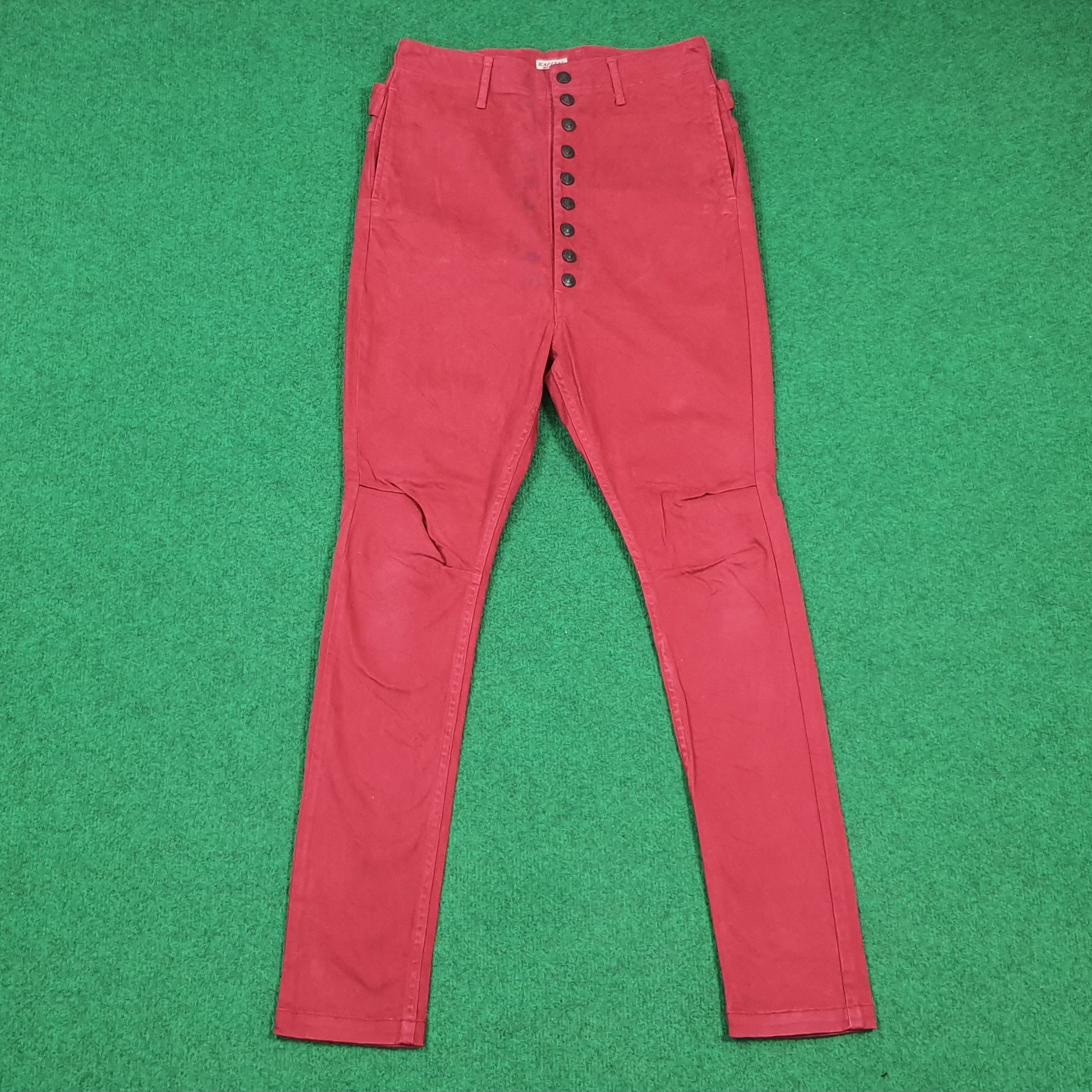 Kapital Vintage KAPITAL Japan Red Tencel Stretch Pants C297N25 Size 26" / US 2 / IT 38 - 1 Thumbnail