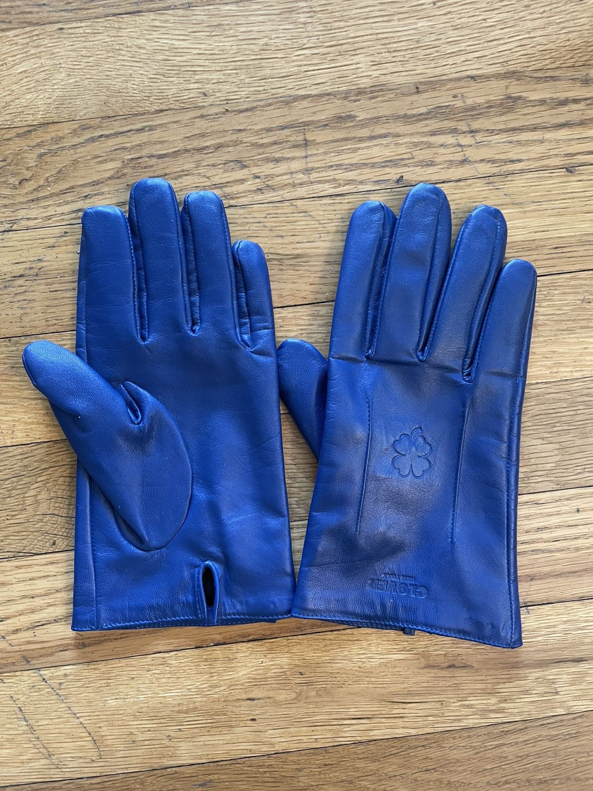 Cian Moore Blue Clover Leather Gloves, Men's Product Image