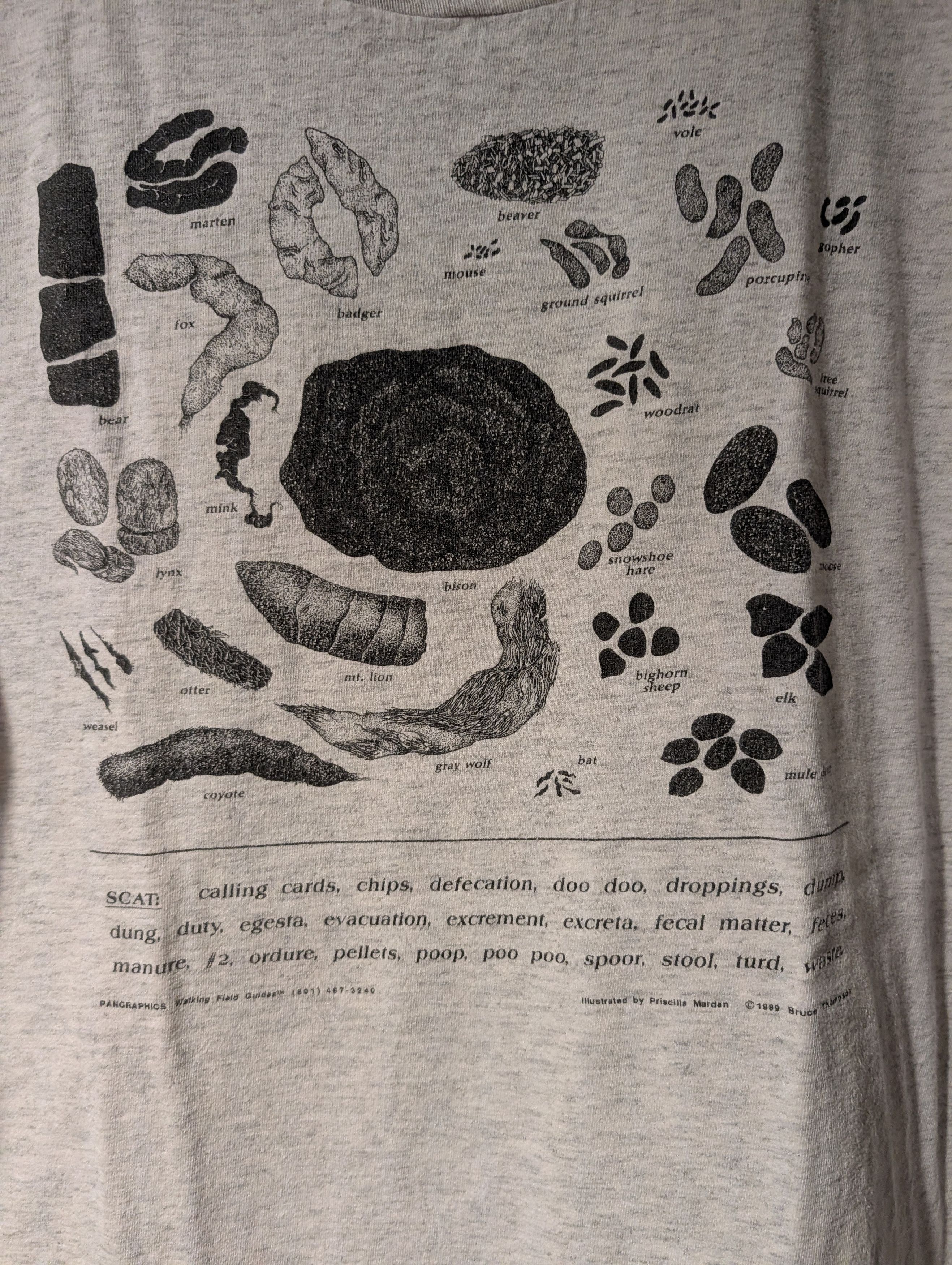 Arts & Science Vintage 1989 Animal Scat Poop Identification T-Shirt USA Size US XL / EU 56 / 4 - 2 Thumbnail